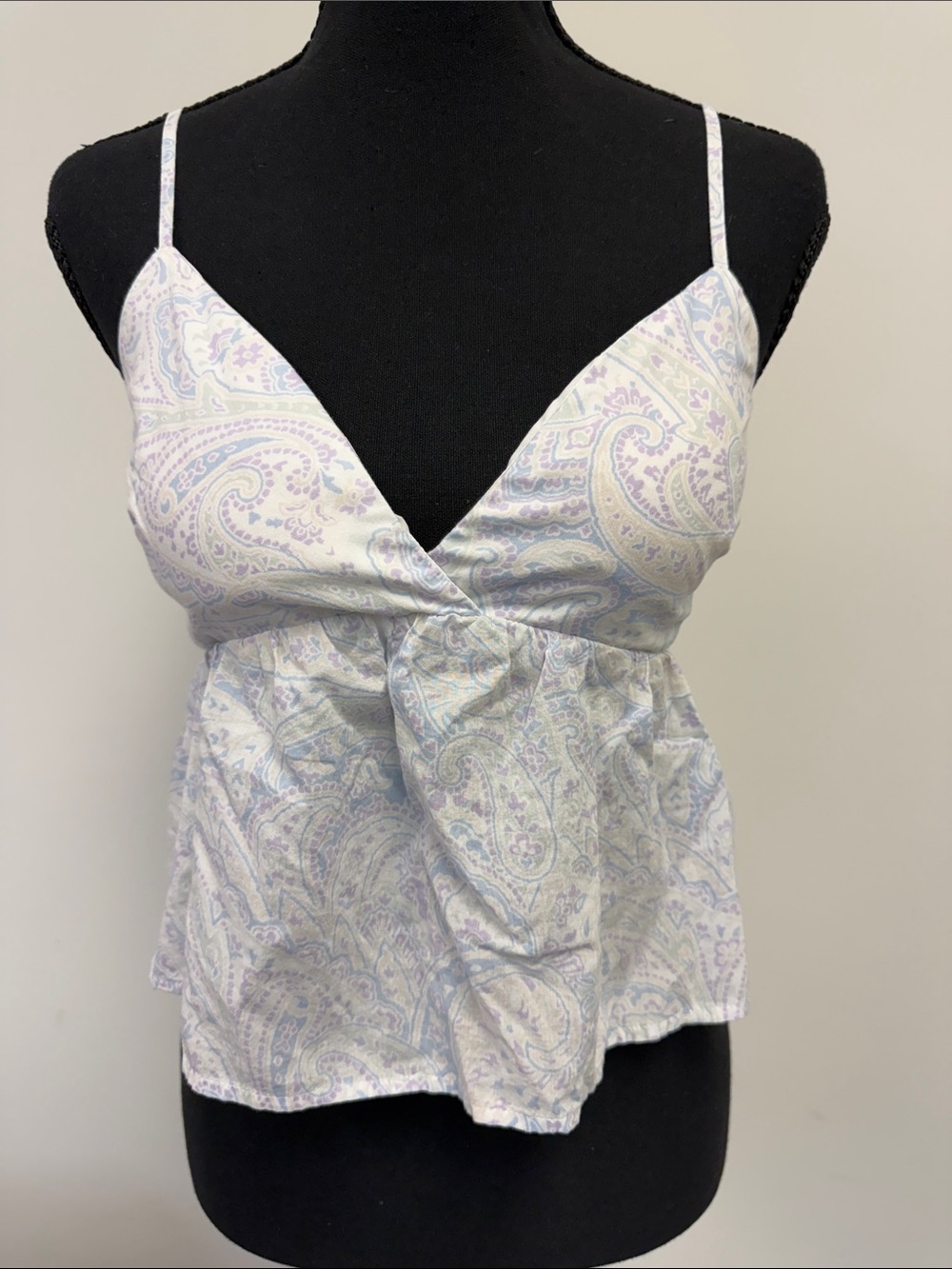 Hollister Paisley Spaghetti Strap Peplum Cami